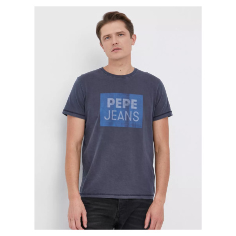 Pepe Jeans pánské modré tričko Rafer