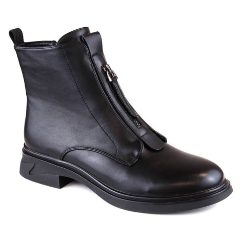 Filippo W PAW494 černé zateplené boty na podpatku se zapínáním na zip