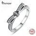 Stříbrný prsten třpytivá mašle PA7104 LOAMOER