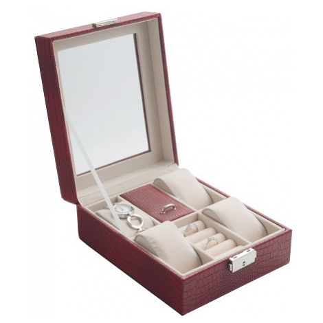 JK BOX SP-1810/A7, Dámská kazeta na hodinky a šperky červená JKbox