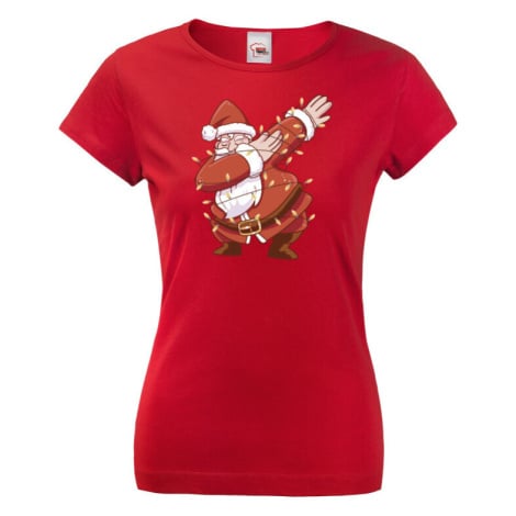 Dámské tričko Santa a světélka - vánoční tričko BezvaTriko