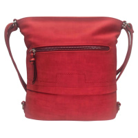 Střední červený kabelko-batoh 2v1 s praktickou kapsou