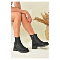 Fox Shoes Black Women's Low Heeled Daily Boots