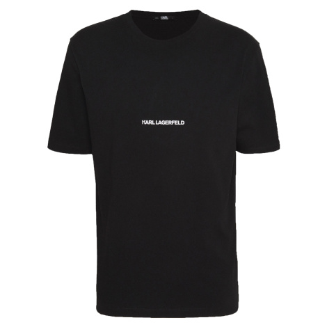 Černé unisex triko s potiskem loga Karl Lagerfeld UNISEX LOGO T-SHIRT BLACK