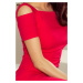 Červené elegantní dámské šaty s krátkými rukávy 440-6