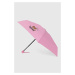 Deštník Moschino růžová barva, 8211