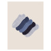 Sada pěti párů dámských puntíkovaných ponožek v modré, šedé a černé barvě Marks & Spencer Sumptu