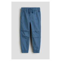 H & M - Keprové kalhoty jogger - modrá