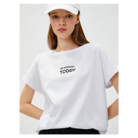 Koton Cotton Sports T-Shirt with Slogan Print