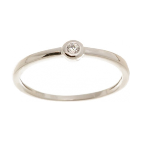 Dámský stříbrný prsten s čirým zirkonem AGG317 Beneto