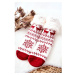 Long Socks Christmas Pattern Reindeer White