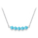 Jewellis ocelový korálkový náhrdelník Bicones s krystaly Swarovski - Turquoise