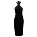 Makover K043 Šaty s vázáním za krk - černé ruznobarevne