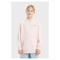 Dětská mikina Levi's LVG PULLOVER HOODIE růžová barva, s kapucí, hladká