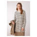 DEFACTO Regular Fit Crew Neck Striped Long Sleeve Tunic