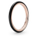 Pandora Minimalistický bronzový prsten s černým smaltem Rose 189655C01