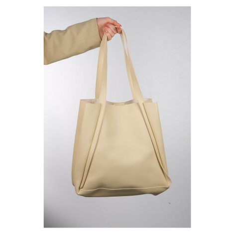 LuviShoes Klos Cream Women's Shoulder Bags
