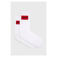 Ponožky HUGO dámské, bílá barva, 50468187