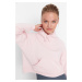 Trendyol Powder Crop Stand-Up Collar Fleece Inner Sports Sweatshirt