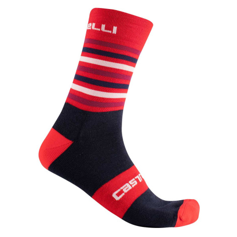 CASTELLI Cyklistické ponožky klasické - GREGGE 15 - červená/modrá