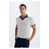 DEFACTO Regular Fit Striped Knitwear Short Sleeve Polo T-Shirt