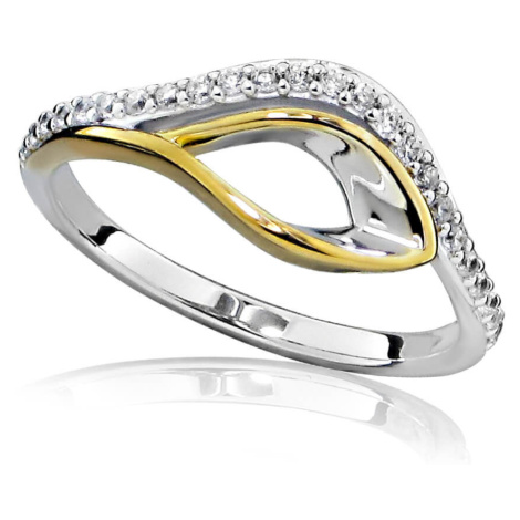 JVD Stříbrný bicolor prsten se zirkony SVLR0246SH8BK