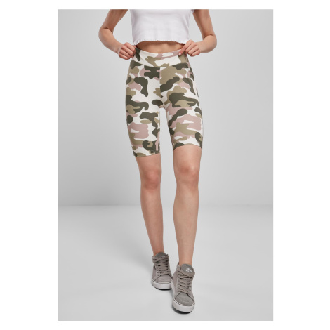 Dámské šortky s vysokým pasem Camo Tech Cycle Dukrose camo Urban Classics