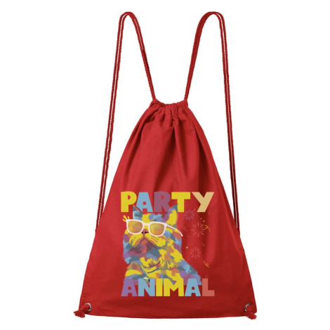 DOBRÝ TRIKO Bavlněný batoh s potiskem Party animal Barva: Červená