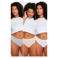 Trendyol Curve 2 Skin- 2 White- 1 Grey 5-Pack Large Size Panties