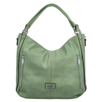 Trendy dámská koženková kabelka na rameno Ellera, zelená