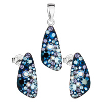 Evolution Group Sada šperků s krystaly Swarovski náušnice a přívěsek modrý 39167.3 blue style
