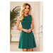 BLANKA - Rozšířené dámské šaty v lahvově zelené barvě s volánkem 334-1