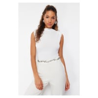 Trendyol Bridal White Fitted Knitted Snap Body