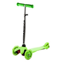 Koloběžka tříkolová MINI SCOOTER se svítícími kolečky, zelená