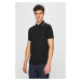 Bavlněné polo tričko Armani Exchange černá barva, hladké, 8NZF75 Z8M5Z