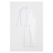 H & M - Pyžamo ze sepraného lnu - bílá