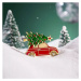 Éternelle Vánoční brož Auto veze vánoční stromeček B2436-LY893 Zlatá