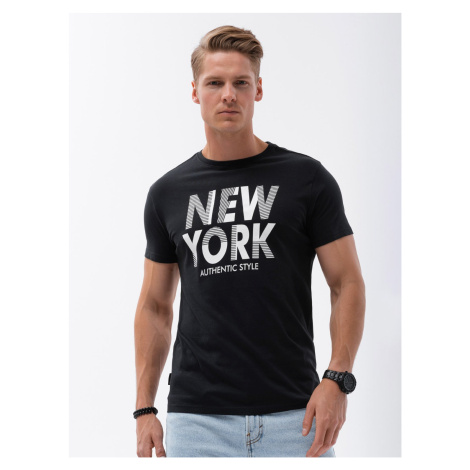 Ombre Men's printed cotton t-shirt - black