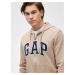 Mikina GAP Logo arch hoodie french terry Béžová