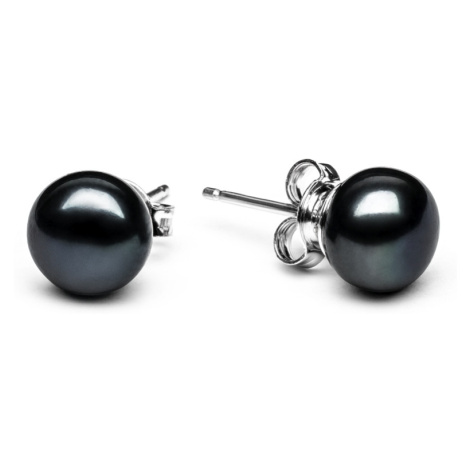 Gaura Pearls Stříbrné náušnice s černou perlou Hayley I, stříbro 925/1000 EFB08-N/B Černá