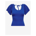 Tmavě modré dámské žebrované tričko ONLY Leelo