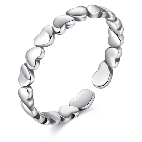 Linda's Jewelry Stříbrný prsten Classic Hearts Ag 925/1000 IPR127-UNI Velikost: Univerzální