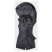 Tmavě šedá lehká dámská vesta s kapucí (RQW-7006)