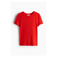 H & M - Žebrované tričko z modalové směsi - červená
