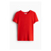 H & M - Žebrované tričko z modalové směsi - červená