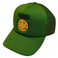 Nirvana kšiltovka, Logo & Happy Face Mesh Back Green