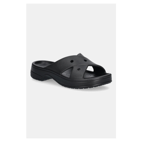 Pantofle Crocs Ci Womens Cross Strap dámské, černá barva, 210840