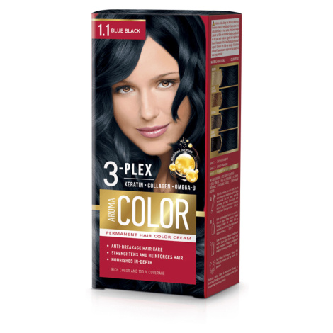 Barva na vlasy - modro černá č. 1.1 Aroma Color