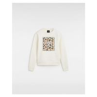 VANS Girl Felidae Boxed Crew Sweatshirt Girls White, Size