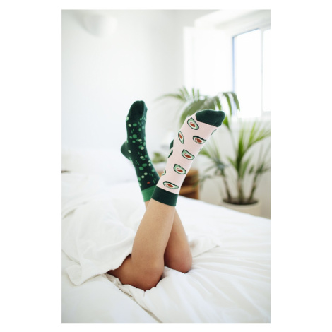 Ružovo-zelené ponožky Green Avocado